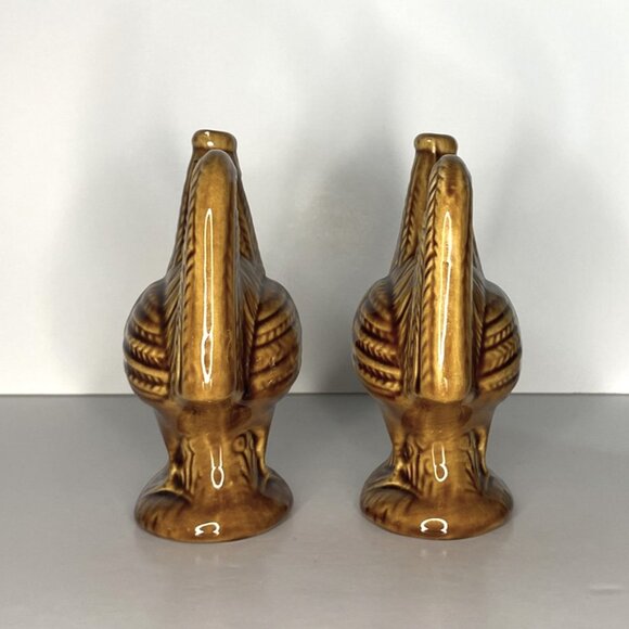 Large Vintage Rooster Chicken Ceramic Salt & Pepper Shakers - Picture 5 of 7